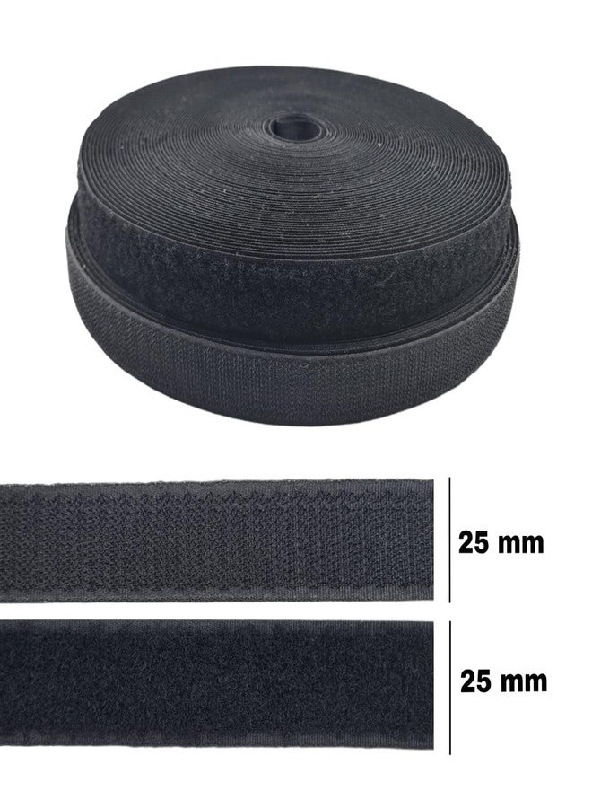 ZENITH 1 inch Wide Black, 10 Meter Non Adhesive Hook and Loop Tape, No Glue Back, Fabric Fastener InterlockingTape for Sewing Crafts, DIY, Clothes, Straps, Shoes Mosquito nets etc (Black, 10 Meter) - Image 2